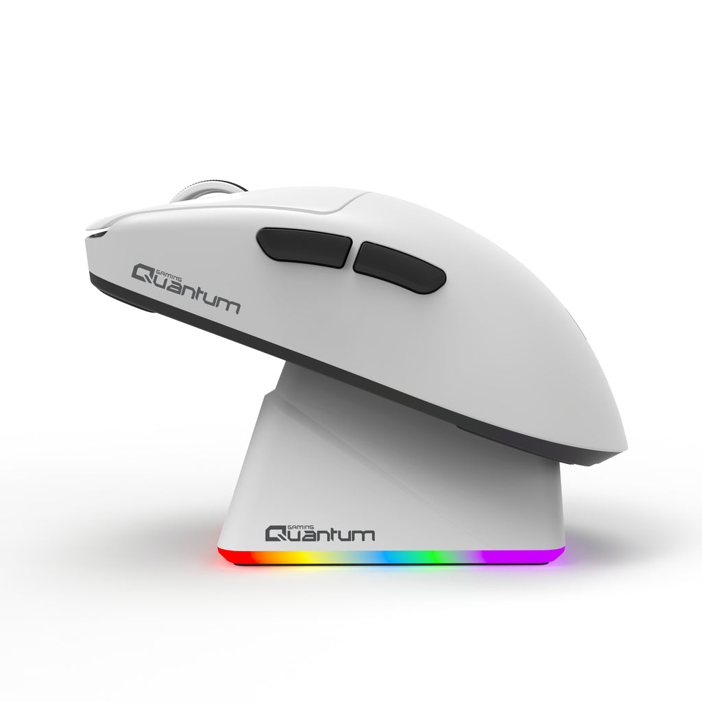 Quantum Gaming Fluxmouse G13 Pro 1000Hz PAW3311 Rgb Şarj stasyonlu 22.000 Dpi Kablosuz Beyaz Gaming Mouse