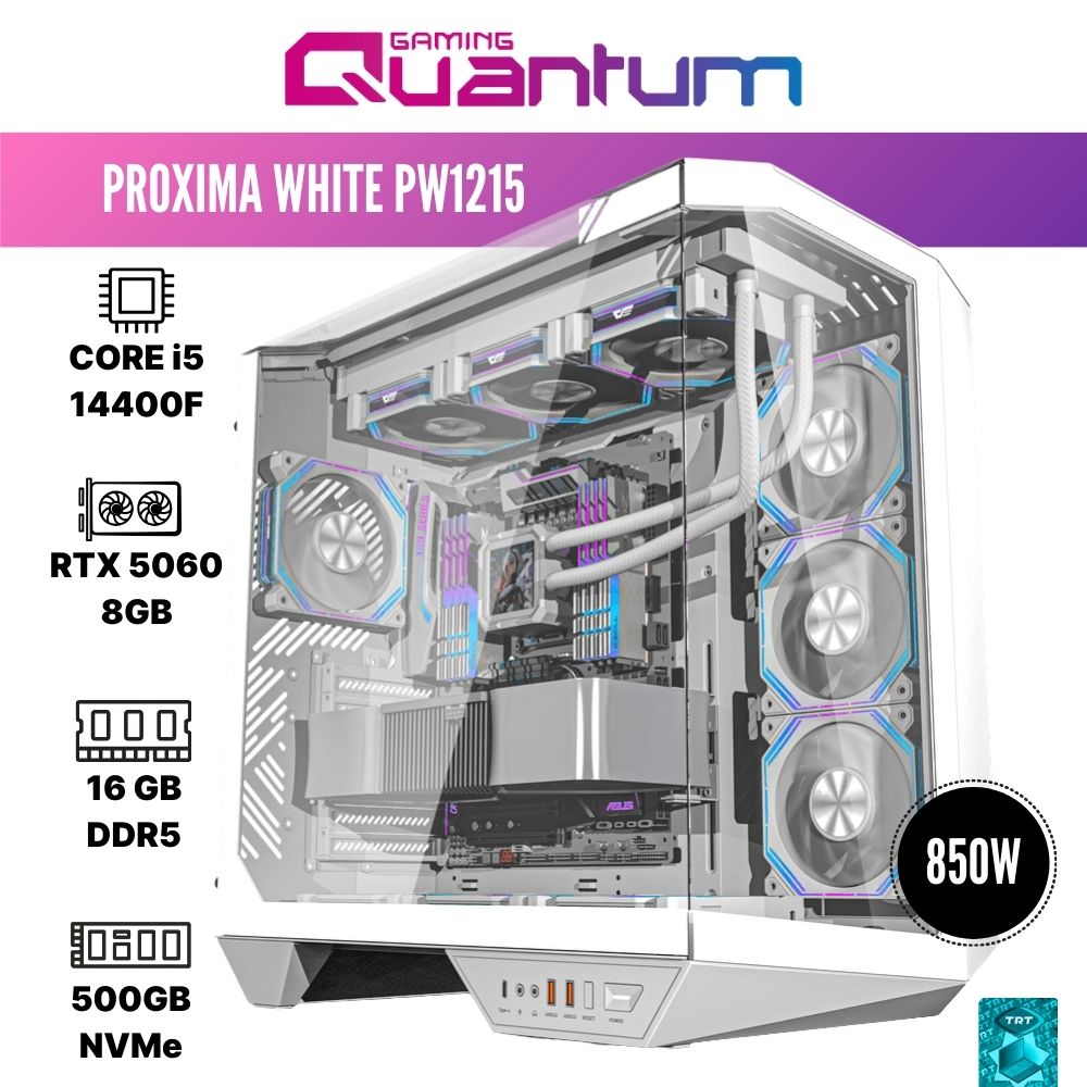 Quantum Gaming Proxima White PW1215 I5 14400F 16GB DDR5 512GB Nvme RTX5060 8GB Masaüstü Oyuncu Bilgisayarı