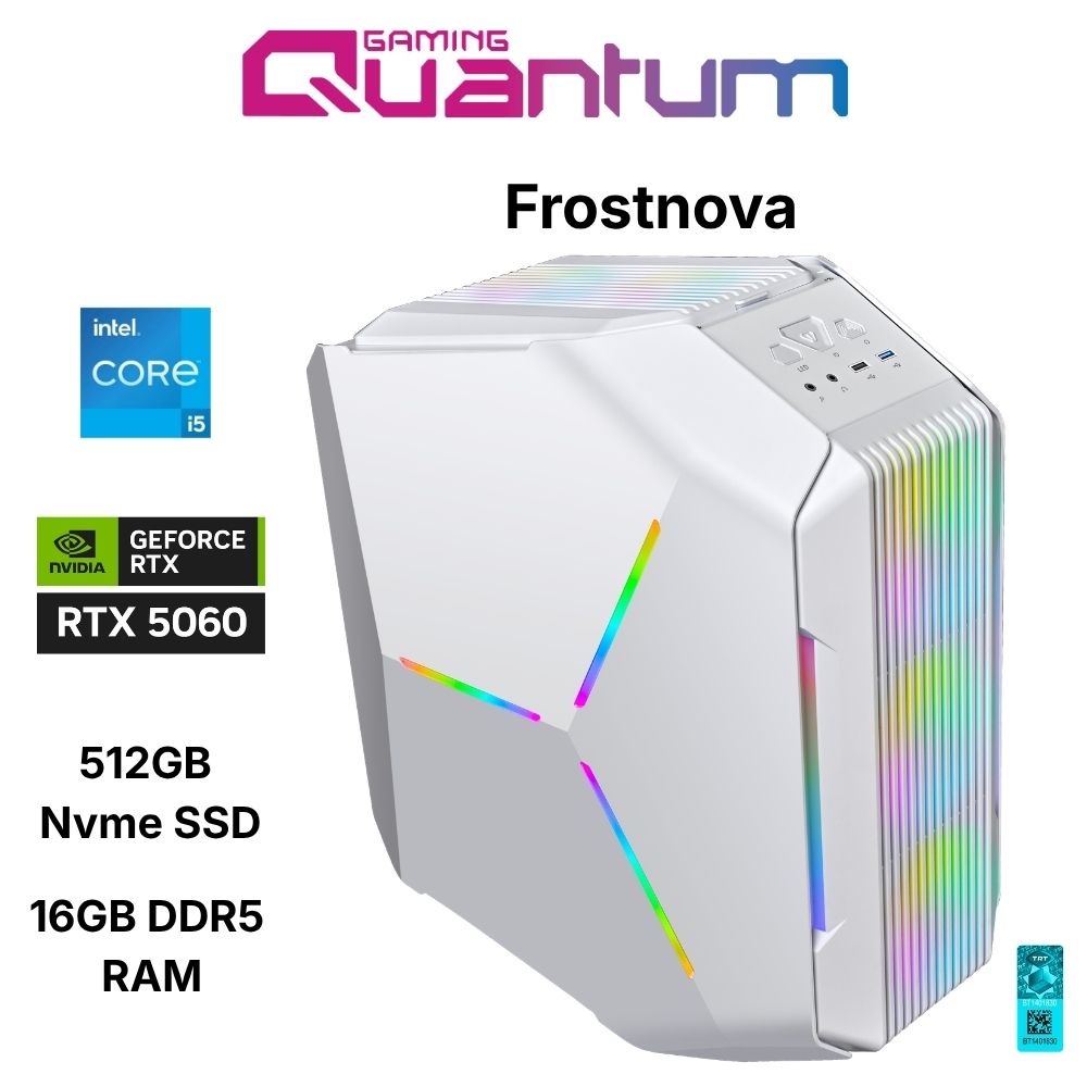 Quantum Gaming Frostnova I5-14400F 16GB DDR5 512GB Nvme Rtx 5060 8GB Gaming Desktop