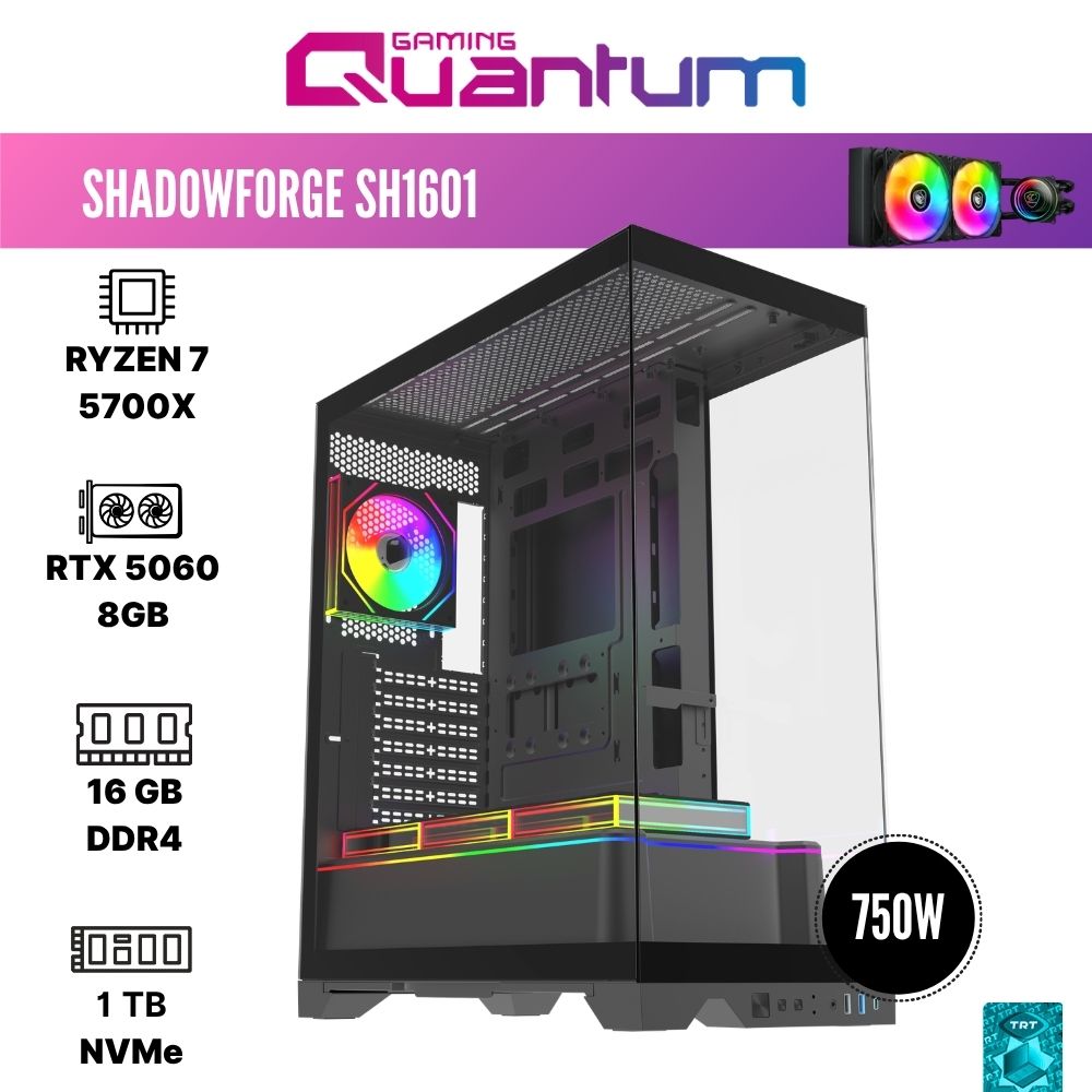 Quantum Gaming Shadowforge SH1601 Ryzen 7 5700X 16GB DDR4 1tb Nvme RTX5060 8GB 240MM Sıvı Soğutmalı Oyuncu Bilgisayarı