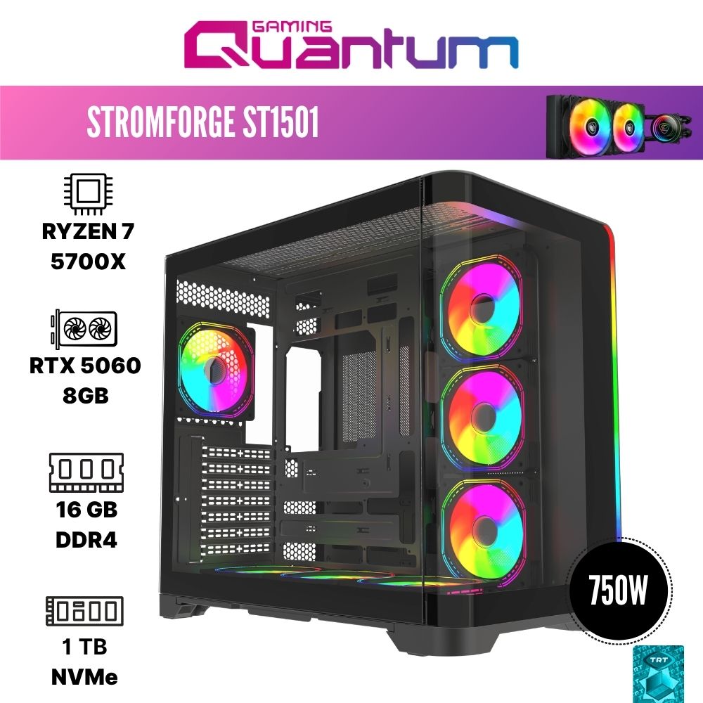 Quantum Gaming Stormforge ST1501 Ryzen 7 5700X 16GB DDR4 1tb Nvme RTX5060 8GB 240MM Sıvı Soğutmalı Oyuncu Bilgisayarı
