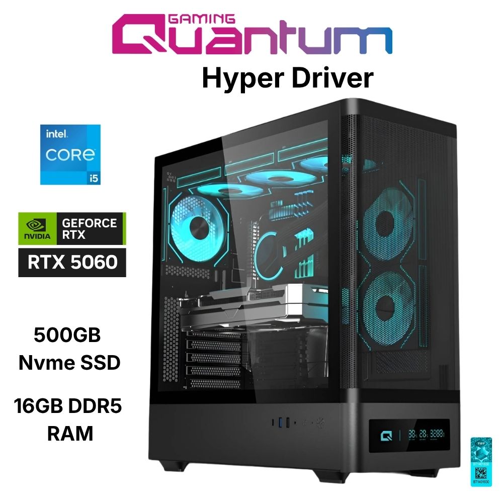 Quantum Gaming Hyper Driver I5-14400F 16GB DDR5 500GB Nvme RTX5060 8GB Masaüstü Oyuncu Bilgisayarı