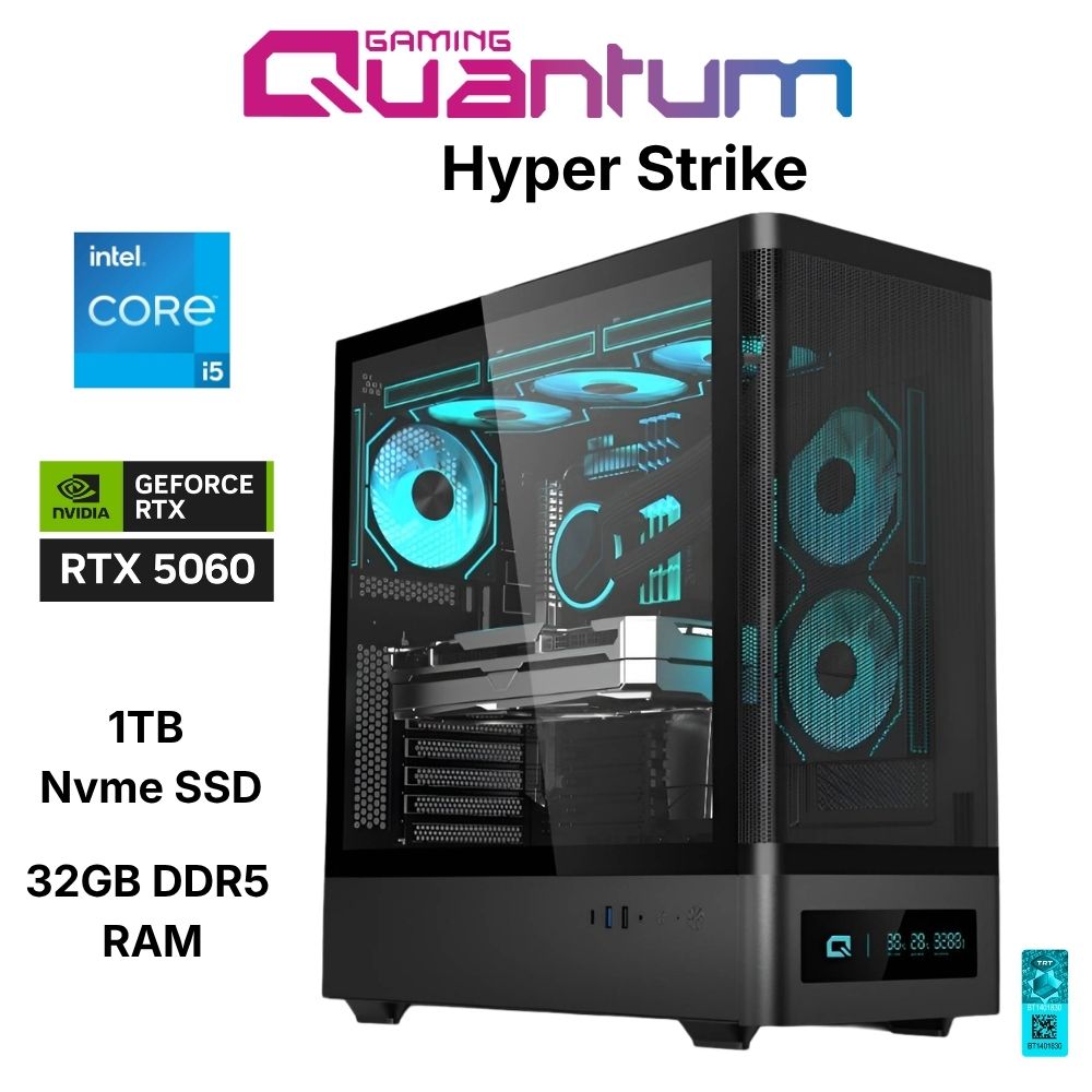 Quantum Gaming Hyper Strike I5-14400F 32GB DDR5 1TB Nvme RTX5060 8GB Masaüstü Oyun Bilgisayarı