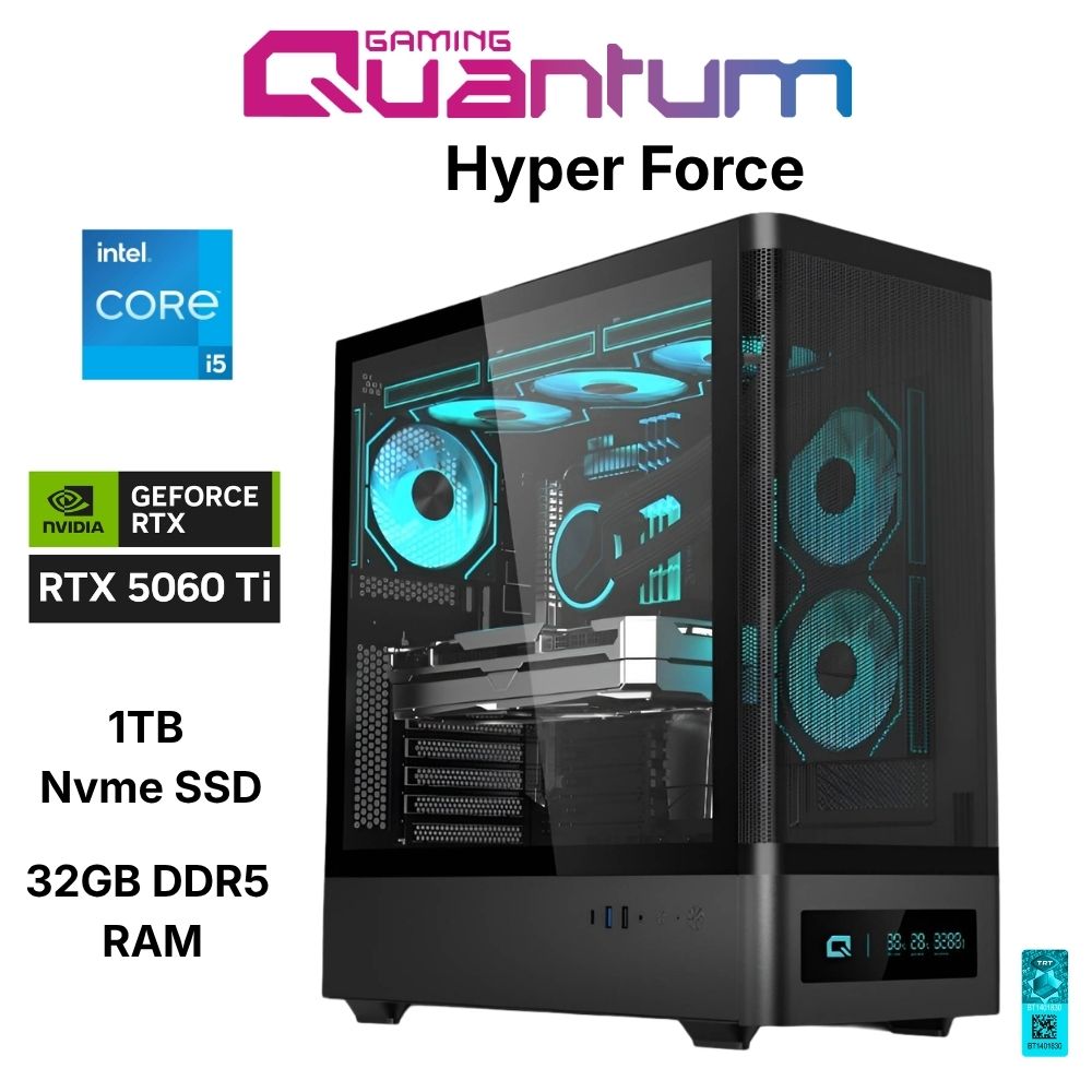 Quantum Gaming Hyper Force I5-14400F 32GB DDR5 1TB Nvme RTX5060Ti 16GB Masaüstü Oyun Bilgisayarı