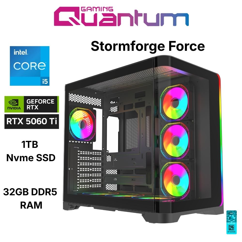 Quantum Gaming Stormforge Force I5-14400F 32GB Ddr5 1tb Nvme RTX5060TI 16GB Masaüstü Oyun Bilgisayarı