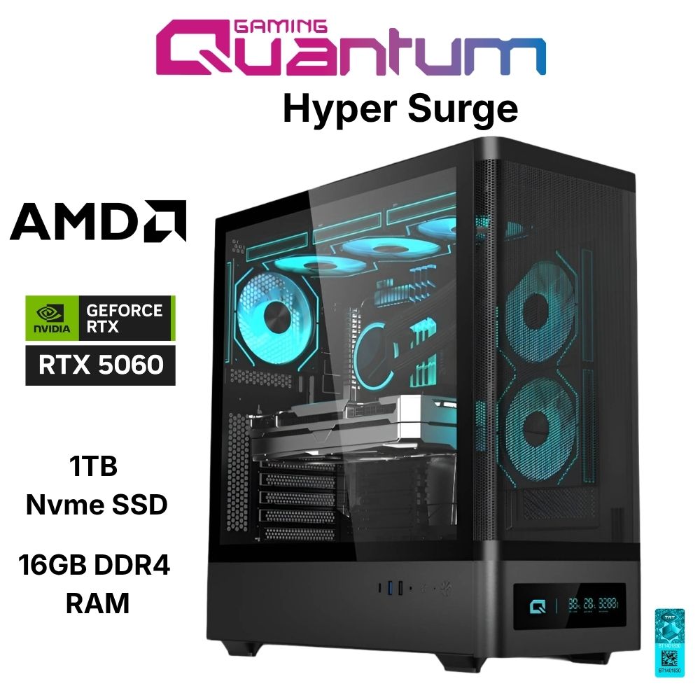 Quantum Gaming Hyper Surge Ryzen 7 5700X 16GB DDR4 1TB Nvme RTX5060 8gb Masaüstü Oyuncu Bilgisayarı