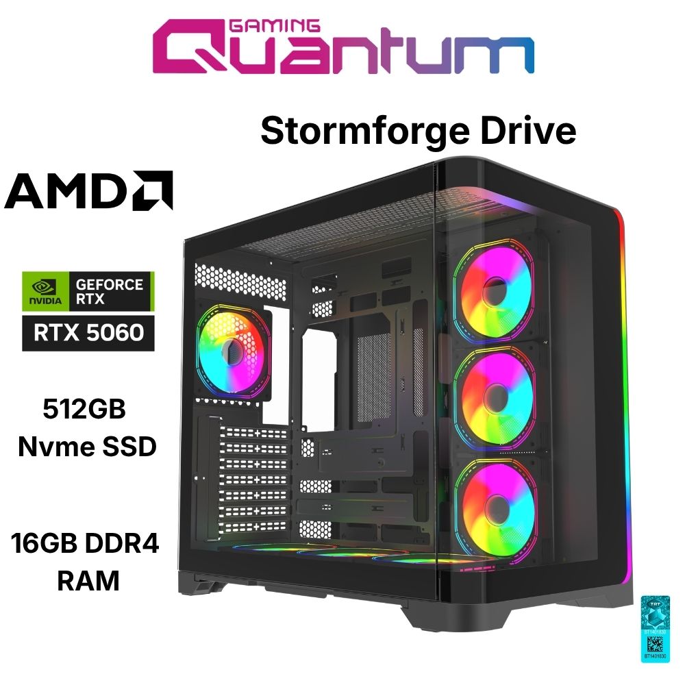 Quantum Gaming Stormforge Drive Ryzen 7 5700X 16GB Ddr4 512GB Nvme RTX5060 8gb Masaüstü Oyuncu Bilgisayarı