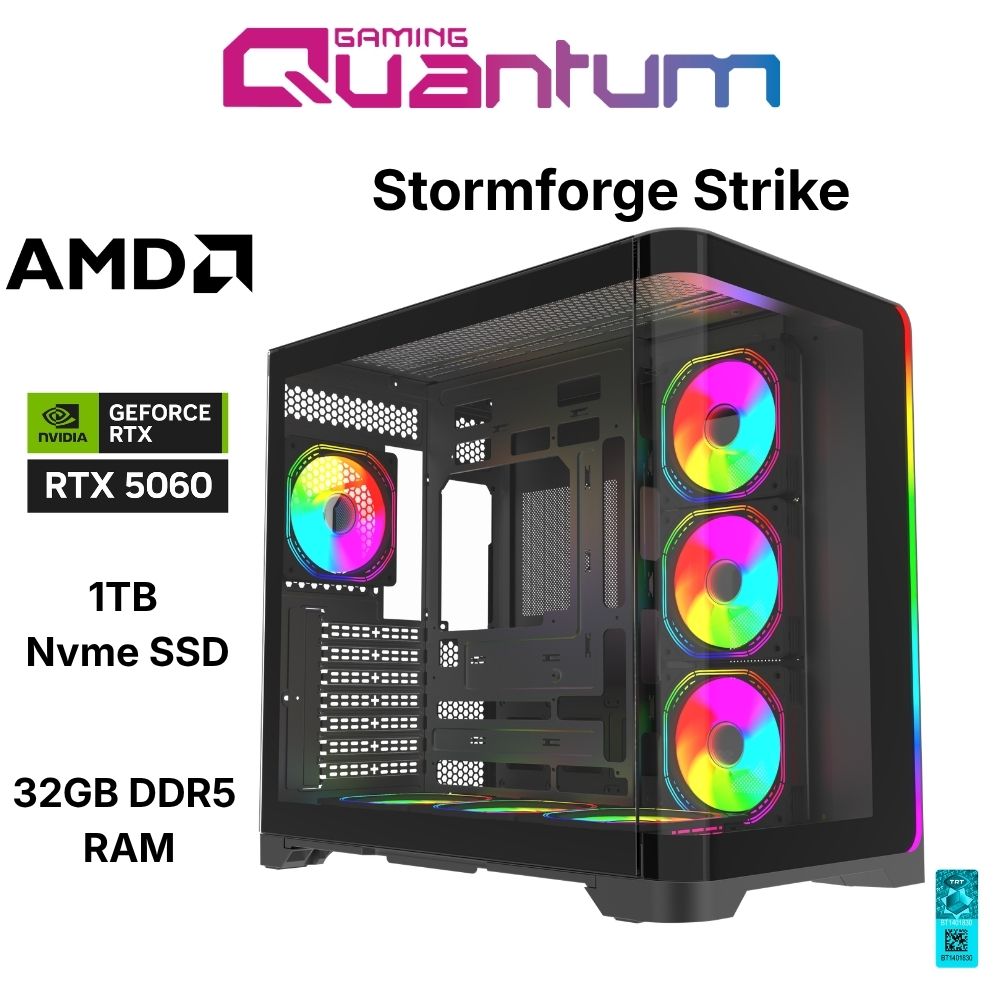 Quantum Gaming Stormforge Strike Ryzen 5 7500F 32GB Ddr5 1tb Nvme RTX5060 8gb Masaüstü Oyun Bilgisayarı
