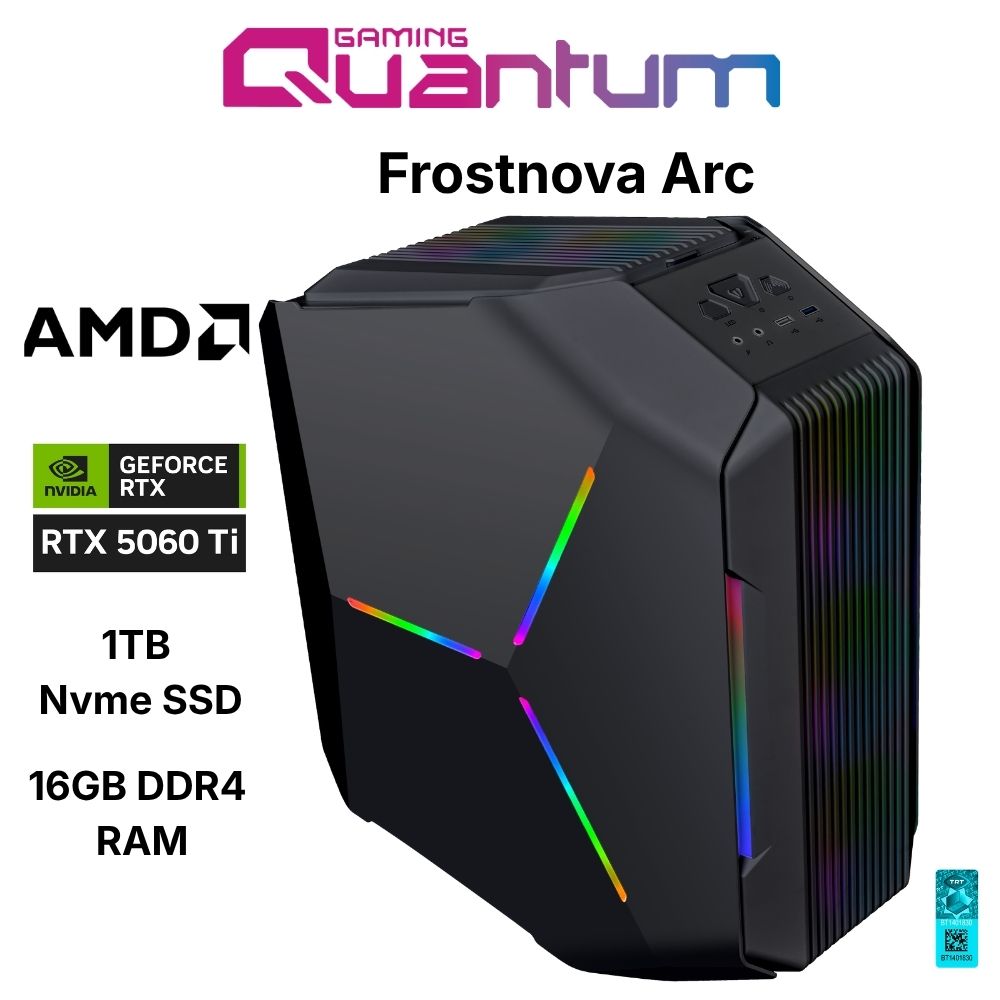 Quantum Gaming Frostnova Arc Ryzen 7 5700X 16GB DDR4 1TB Nvme RTX5060Ti 16GB Masaüstü Oyun Bilgisayarı