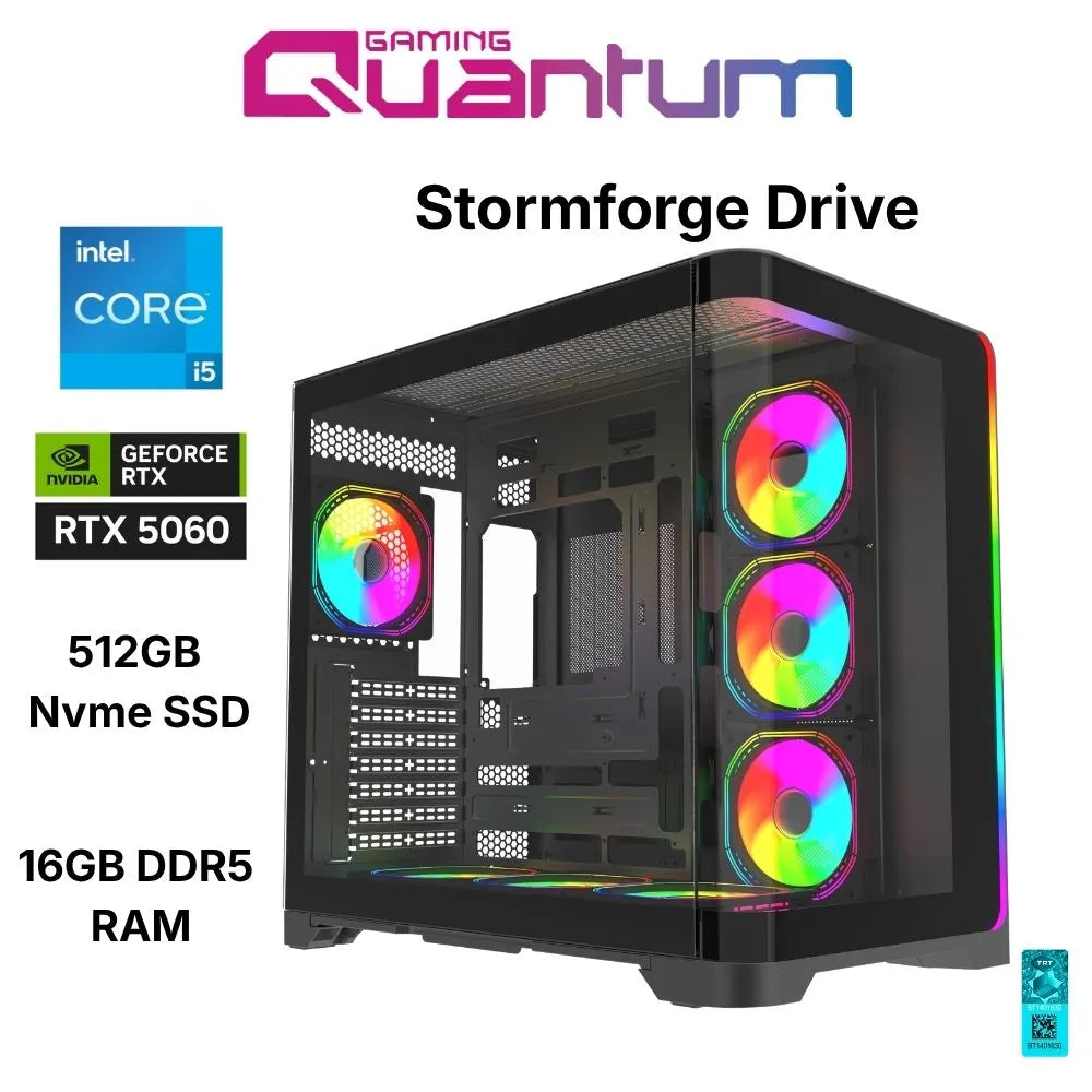 Quantum Gaming Stormforge Drive I5-14400F 16GB Ddr5 512GB Nvme RTX5060 8gb Masaüstü Oyuncu Bilgisayarı