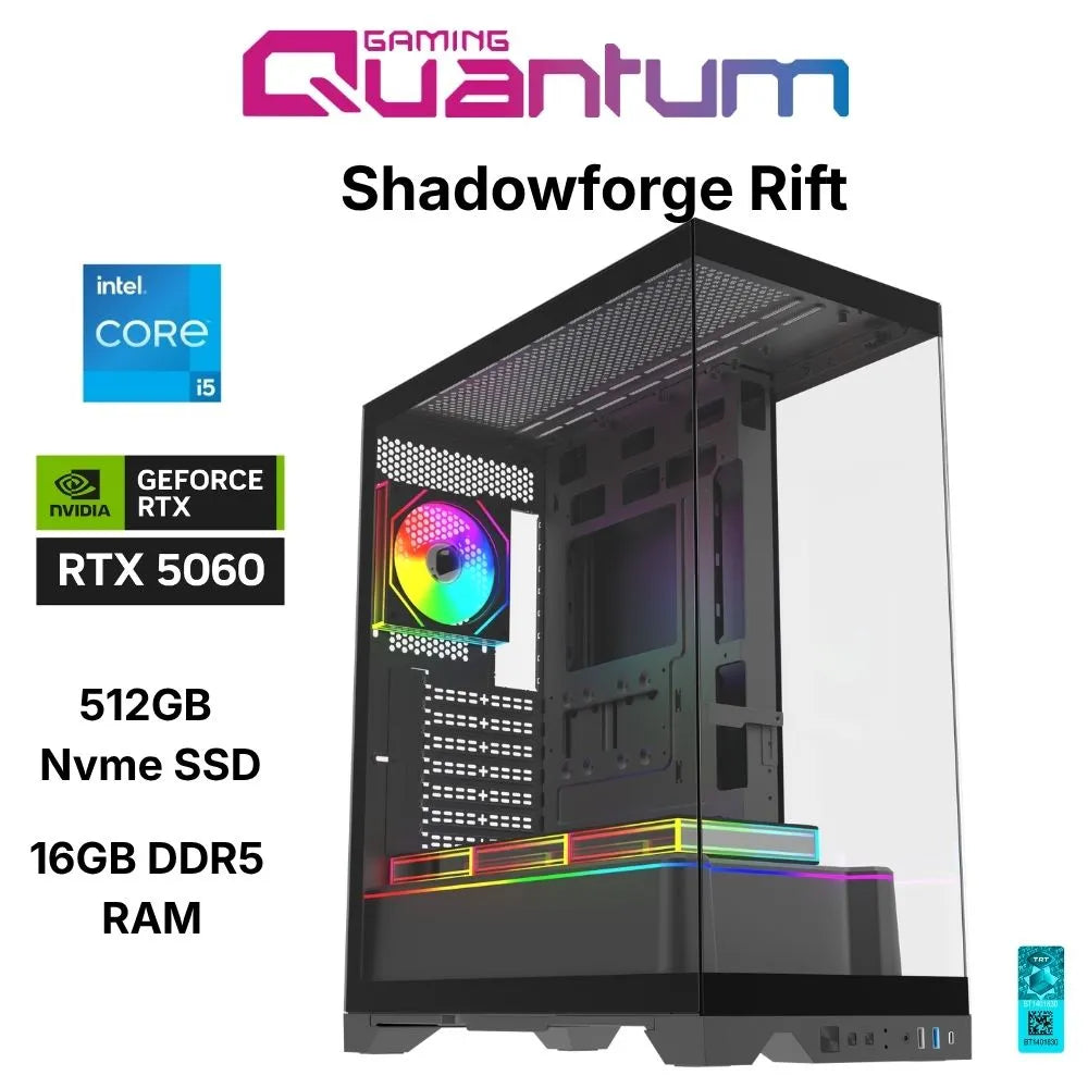 Quantum Gaming Shadowforge Rift I5-14400F 16GB Ddr5 512GB Nvme SSD RTX5060 8gb Masaüstü Oyun Bilgisayarı