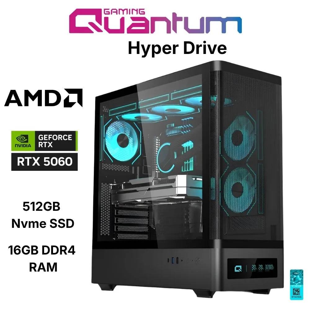 Quantum Gaming Hyper Drive Ryzen 7 5700X 16GB DDR4 512GB Nvme RTX5060 8GB Oyuncu Bilgisayarı