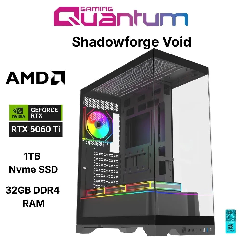 Quantum Gaming Shadowforge Void Ryzen 7 5700X 32GB Ddr4 1tb Nvme RTX5060TI 16GB Oyun Bilgisayarı