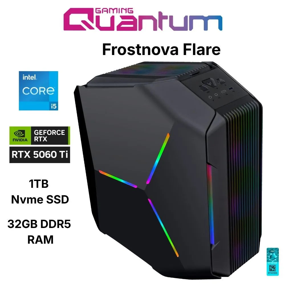 Quantum Gaming Frostnova Flare I5-14400F 32GB DDR5 1TB Nvme RTX5060Ti 16GB Masaüstü Oyun Bilgisayarı
