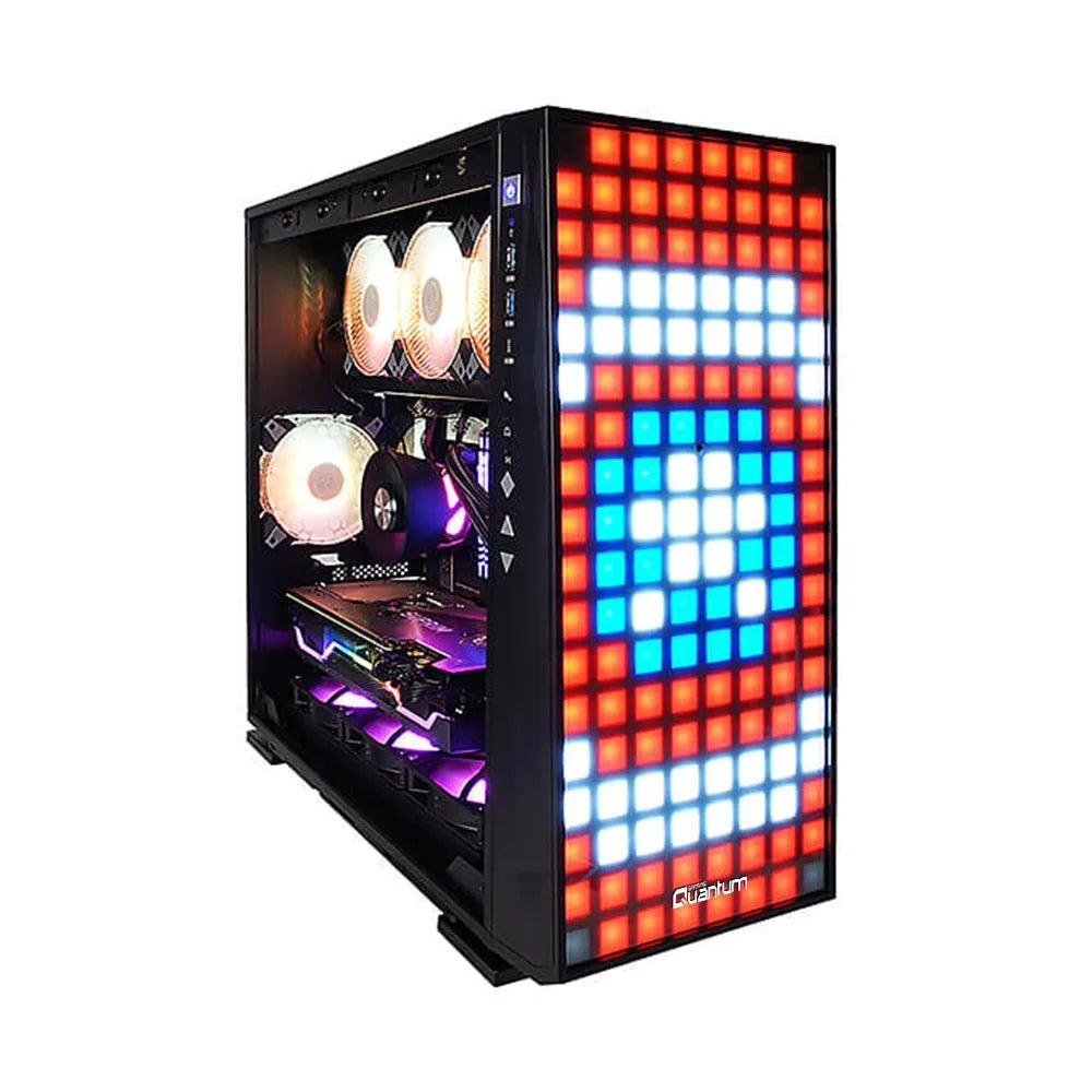 Quantum Gaming Vegas 7 ARGB Fan Adreslenebilir RGB Ön Panel Siyah Mid Tower Power Gaming Kasa