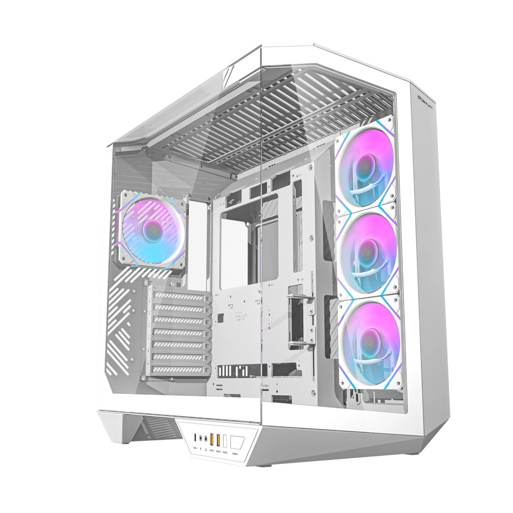 Quantum Gaming Proxima Beyaz 4 Adet Argb Fan 390MM VGA Temperli Cam ve Type-C Bağlantılı 850W Beyaz Gaming Kasa