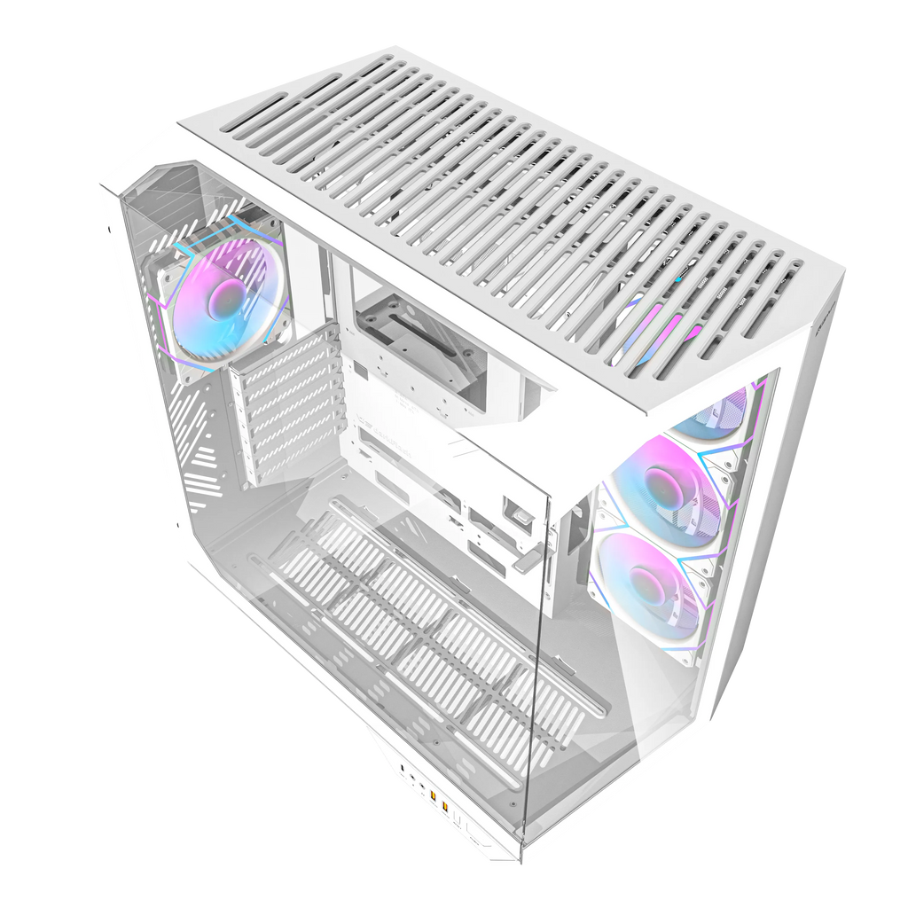 Quantum Gaming Proxima Beyaz 4 Adet Argb Fan 390MM VGA Temperli Cam ve Type-C Bağlantılı 850W Beyaz Gaming Kasa
