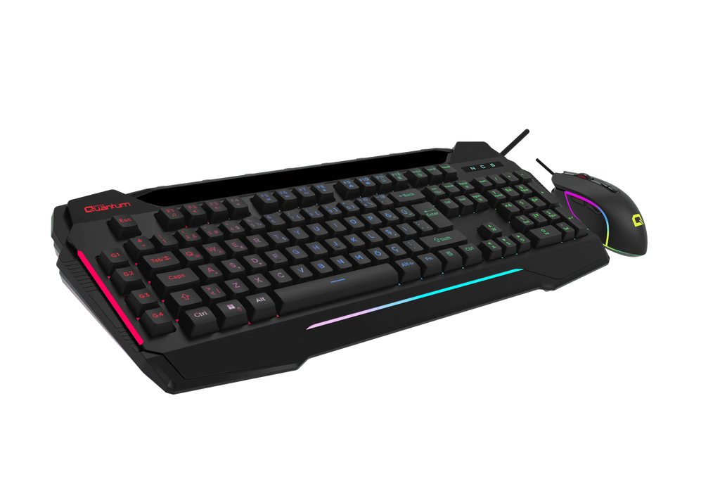 Quantum Gaming Dual Strike Rgb Klavye Rgb 12800 Dpi Mouse Kablolu Combo Set
