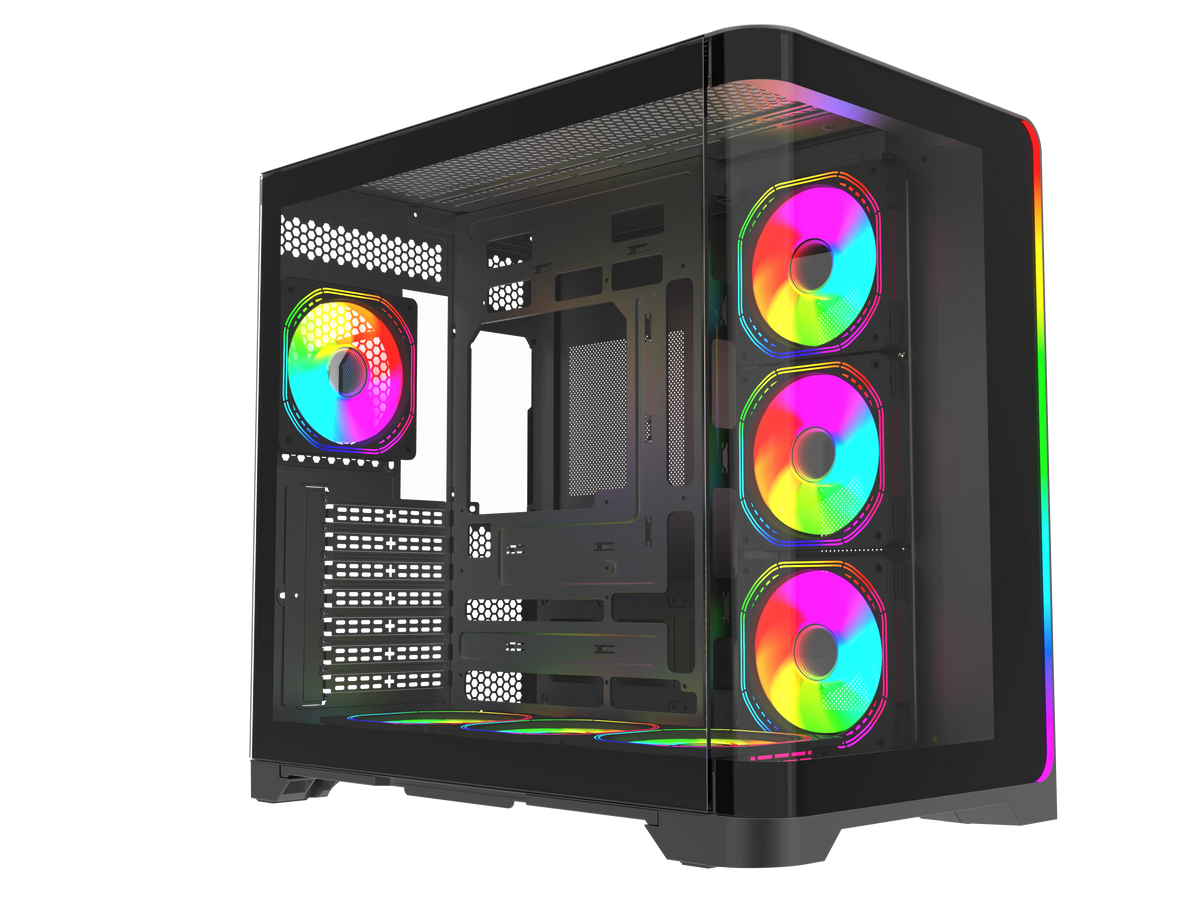 Quantum Gaming Stormforge Type-C 7x Argb Fan Full Size Atx Siyah Çelik Gövde Psu'suz Gaming Kasa