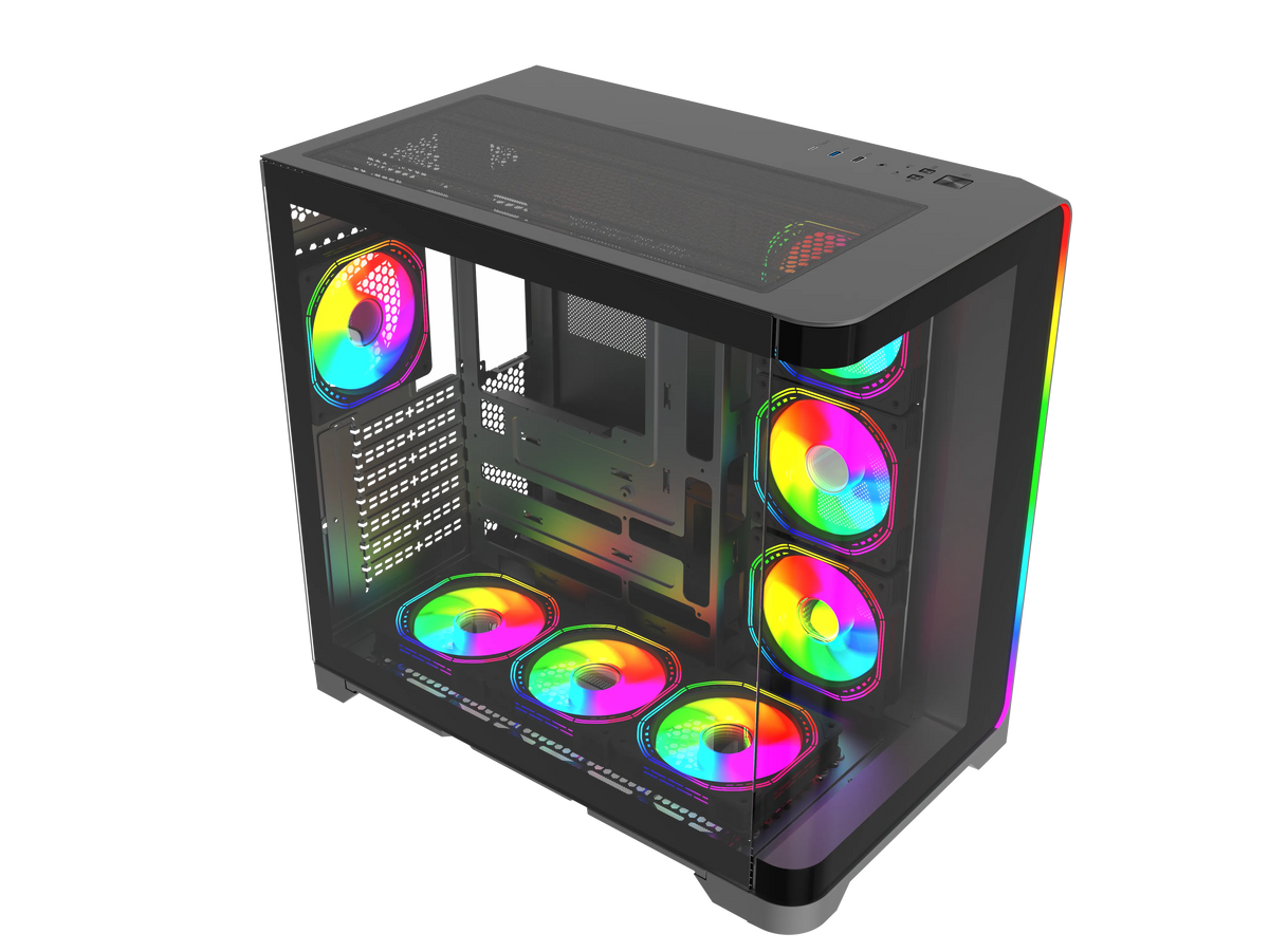 Quantum Gaming Stormforge Type-C 7x Argb Fan Full Size Atx Siyah Çelik Gövde Psu'suz Gaming Kasa