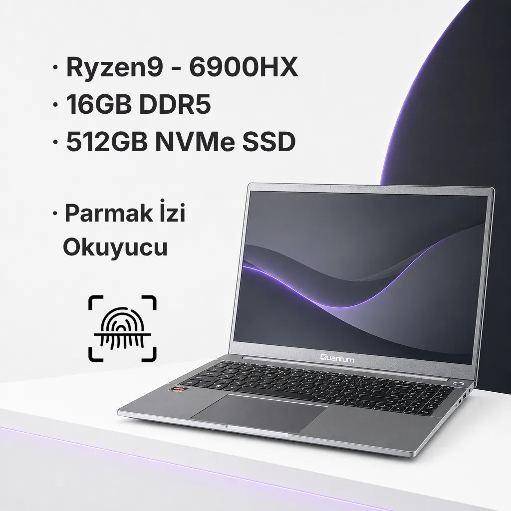 Quantum Ultra TS1505 Ryzen 9-6900HX 16GB Ddr5 512GB Nvme SSD 15.6" Freedos Notebook